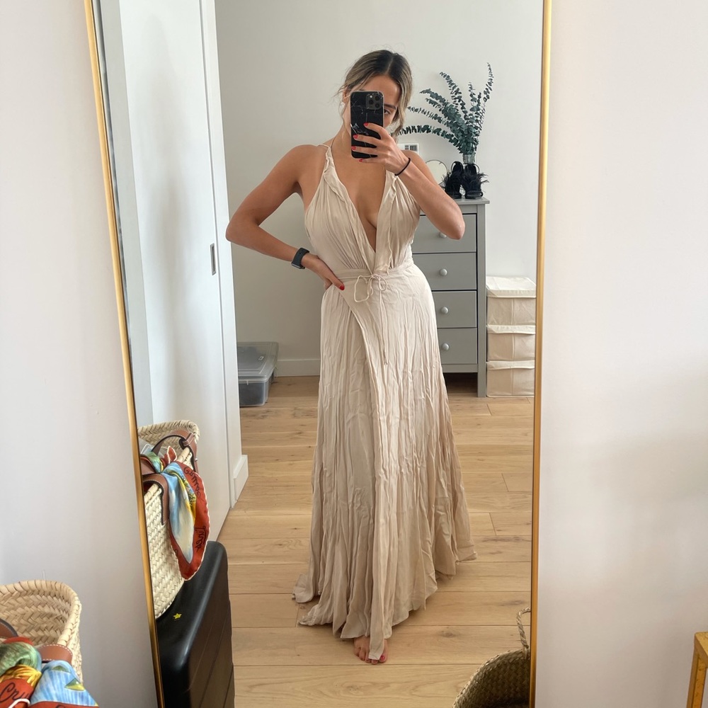 REFORMATION BLUSH PINK GOWN SIZE M HEMMED